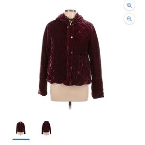 Forever Audrey Maroon Velvet Jacket | Size M